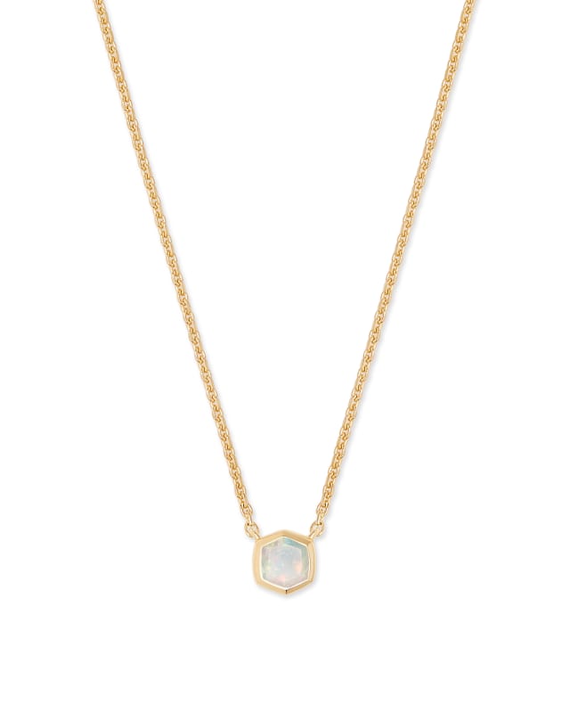 Davie 18k Gold Vermeil Pendant Necklace in White Opal image number 0.0